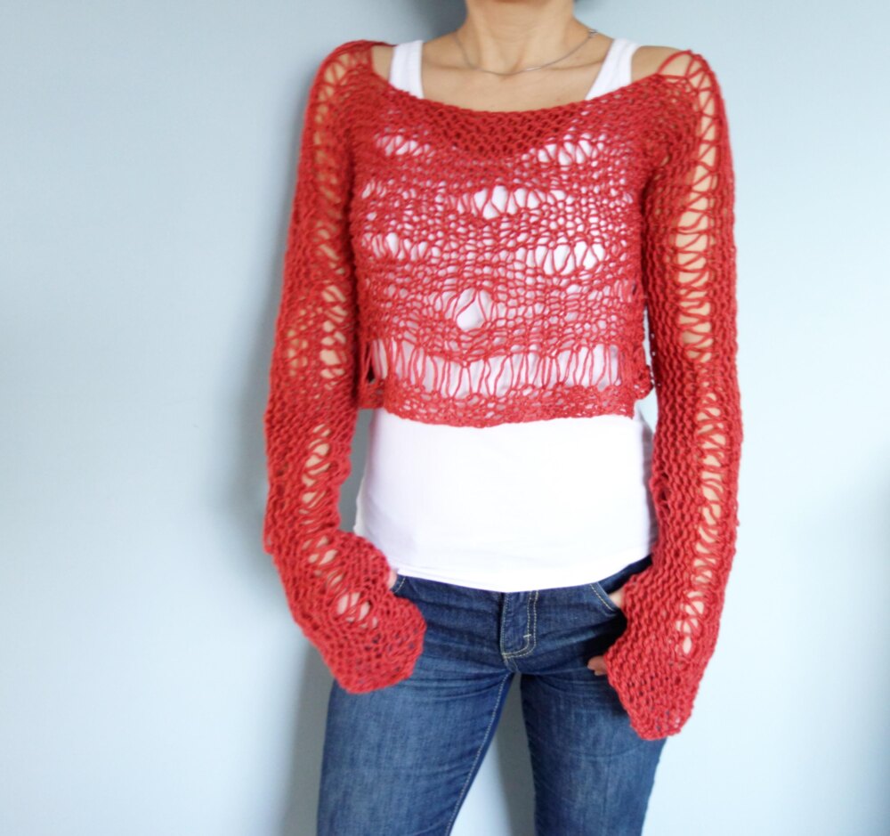 CONSTRUCTION CROP KNIT