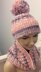 Ladies Hat & Cowl Mock Cable Aran Yarn