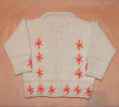 Embroidered flower cardigan