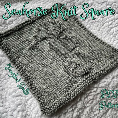 Seahorse Knit Square - knitting pattern