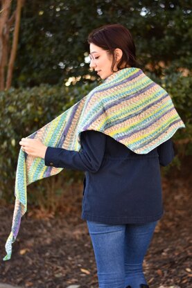 Pointillism Shawl in Universal Yarn Easel - Downloadable PDF