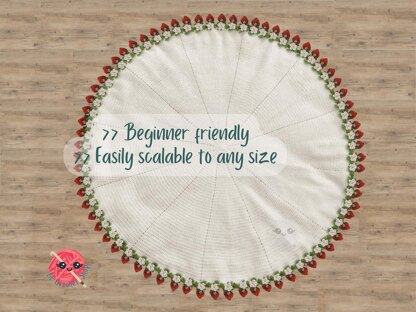 Strawberry Crochet Flower Bouquet Blanket