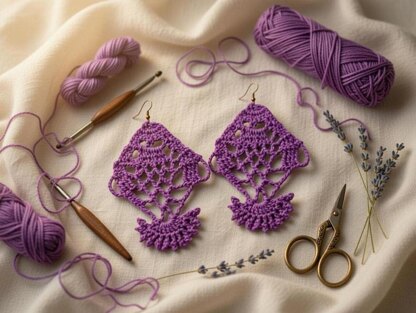 Crochet fish earrings Pdf + Video Tutorial