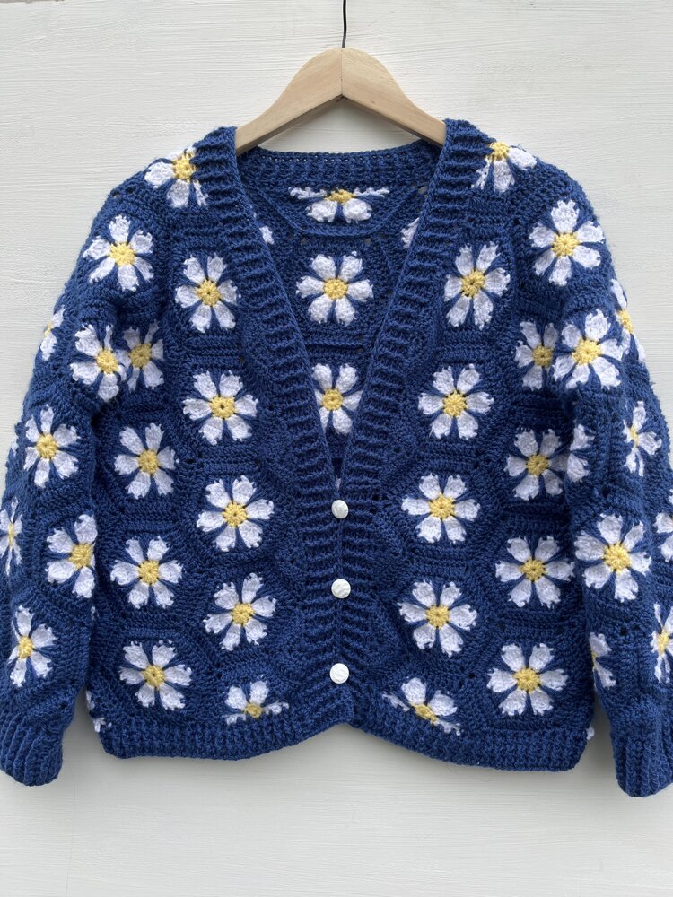 Flower Power Cardigan Crochet pattern by Sam Sabido Crochets LoveCrafts