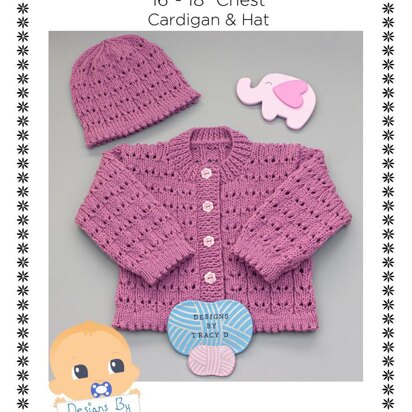 Yasmin baby knitting pattern cardigan & hat