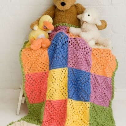 Bobble Blocks Baby Blanket in Caron Simply Soft Collection - Downloadable PDF
