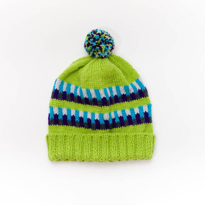 Paintbox Yarns Block Patterned Hat PDF (Free)