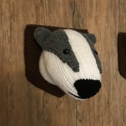 Badger Head Faux Taxidermy