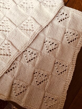 Heart Patch Blanket, Knitting Pattern