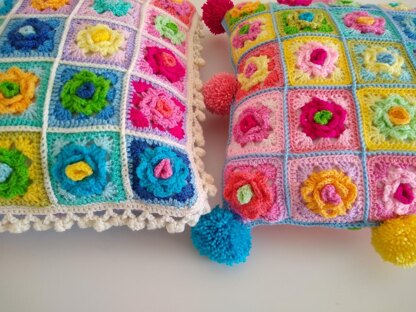 Granny Rose Pom Pom Pillows