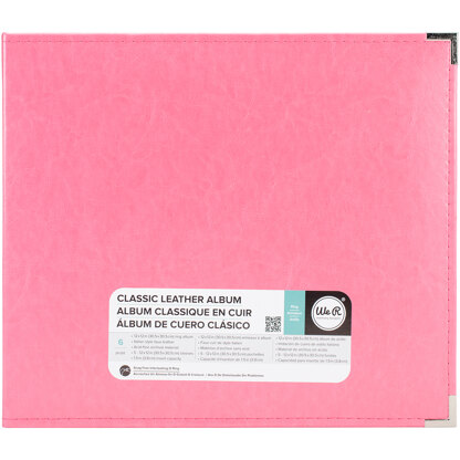 We R Memory Keepers We R Classic Leather D-Ring Album 12"X12" - Strawberry