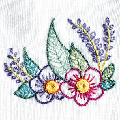 Un Chat Dans L'Aiguille Easy Customize - Flower Power - Size XS Printed Embroidery Kit