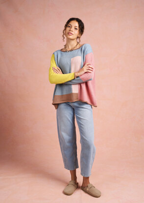 Coloured Card Sweater in Rowan Summerlite Dk - Downloadable PDF