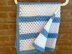 Baby Blanket White and Blue Rows