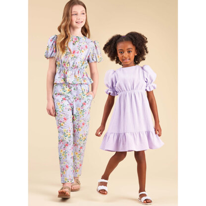 New Look Children's and Girls' Dress, Top and Pants N6739 - Paper Pattern, Size 3-4-5-6-7-8-10-12-14