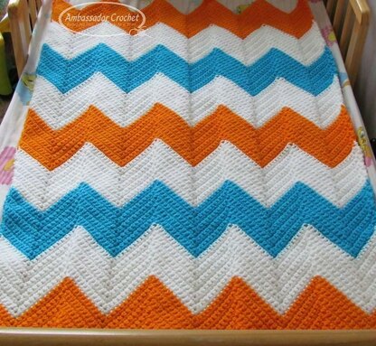 Waves of Grayce Chevron Baby Blanket