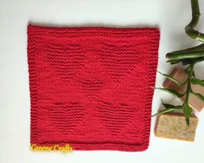 Heart Dishcloth and Heart Coaster Knitting Pattern Set for Valentine s Day