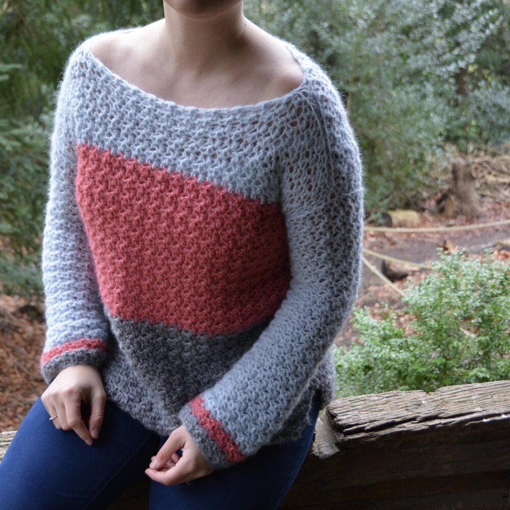 Color Block Sweater Crochet pattern by Hannah Cross | LoveCrafts