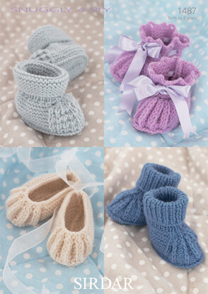 Shoes and Bootees in Sirdar Snuggly 4 ply 50g - 1487 - Downloadable PDF