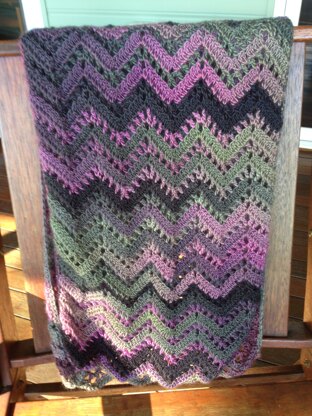 Woman’s Scarf using Tamara Kelly’s Chevron Lace Wrap crochet pattern