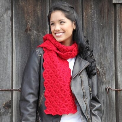 491 Hearts of Oak Scarf - Knitting Pattern for Kids and Adults in Valley Yarns Northampton