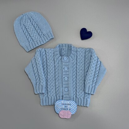 Ben Baby Cardigan Knitting Pattern 18" chest size.