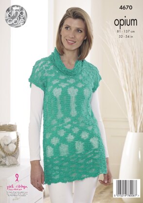 Slouch Tunic & Cowl Neck Top in King Cole Opium - 4670 - Downloadable PDF