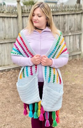 Rainbow & Storm Pocket Shawl