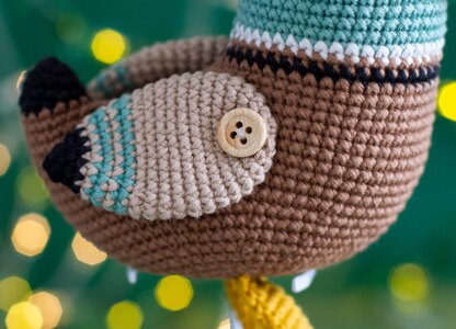 Crochet pattern wild duck toy with boater hat