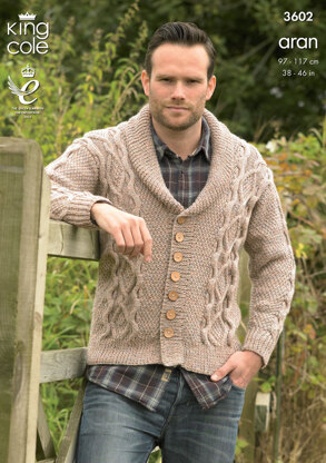 Sweater and Cardigan in King Cole Big Value Aran - 3602