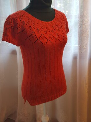 Knitting Sunset Top Down Sweater