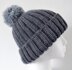 Aran Beanie Pom Pom Hat