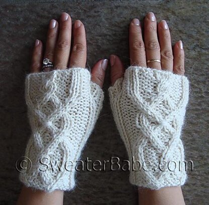 #110 One Skein Cabled Fingerless Gloves