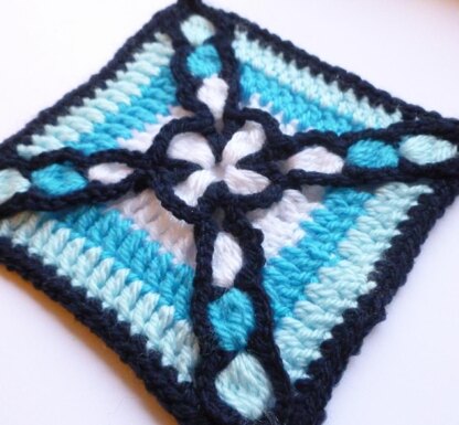 Crochet Granny Square Floral Block Motif LD-0120