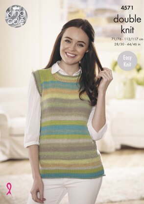 Sweater & Slipover in King Cole Sprite DK - 4571 - Downloadable PDF