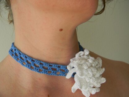 Chrysanthemum, crochet flower necklace