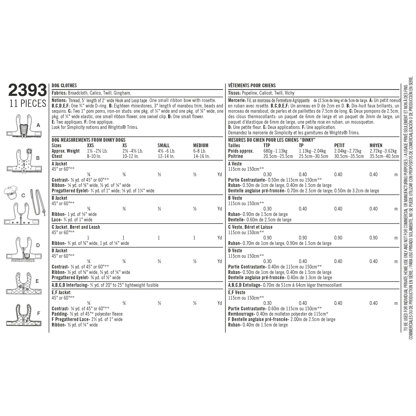 Simplicity Dog Clothes 2393 - Paper Pattern, Size A (XXS-XS-S-M)