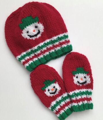 Snowman Hat Mitten set