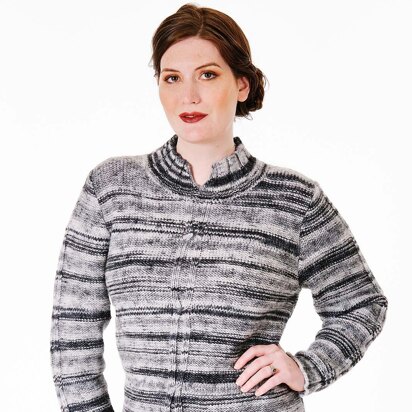 Trendsetter Yarns 6100B Tiger - Striped Split Cable Pullover PDF