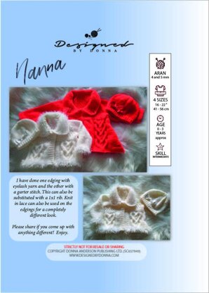 "Nanna" Aran Knitting Pattern