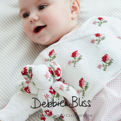 "Rosebud Crossover" - Knitting Pattern For Babies in Debbie Bliss Eco Baby - PDF