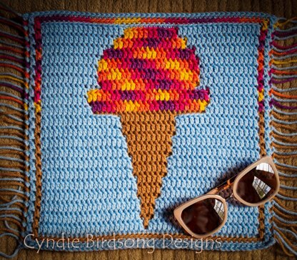 Summer Vacay mosaic square - Ice Cream Cone