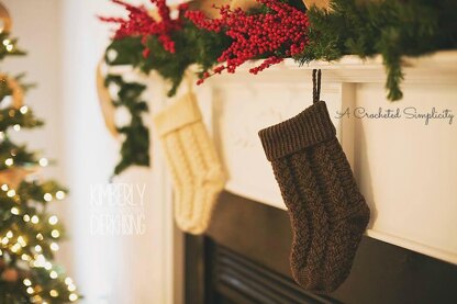 Braided Cables Christmas Stocking