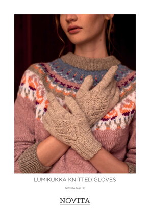 Lumikukka Knitted Gloves in Novita - 0070010 - Downloadable PDF