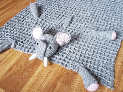 3 in1 Safari Elephant Folding Baby Blanket Toy Lovey