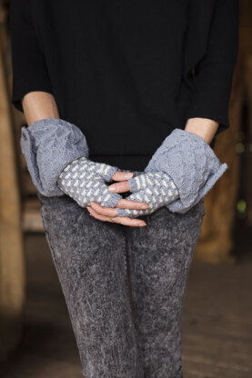 Fingerless French Mousle Glove Muffs in Imperial Yarn Tracie Too - PC11 - Downloadable PDF