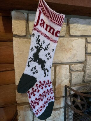 Frolicking Reindeer Christmas Stocking