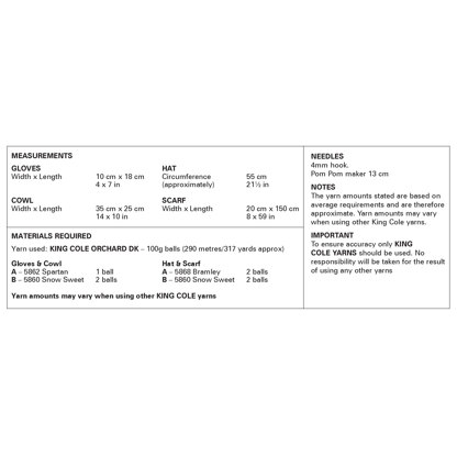 Accessories 6439 Crocheted in King Cole Orchard DK  