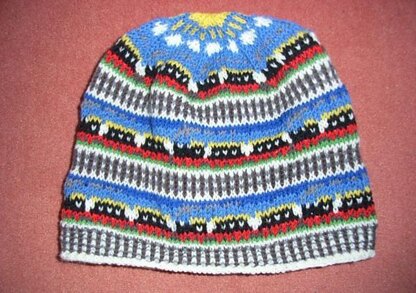 Train fair isle beanie