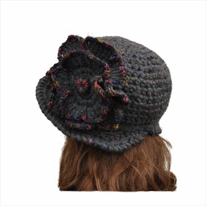 Cloche hat with big flower